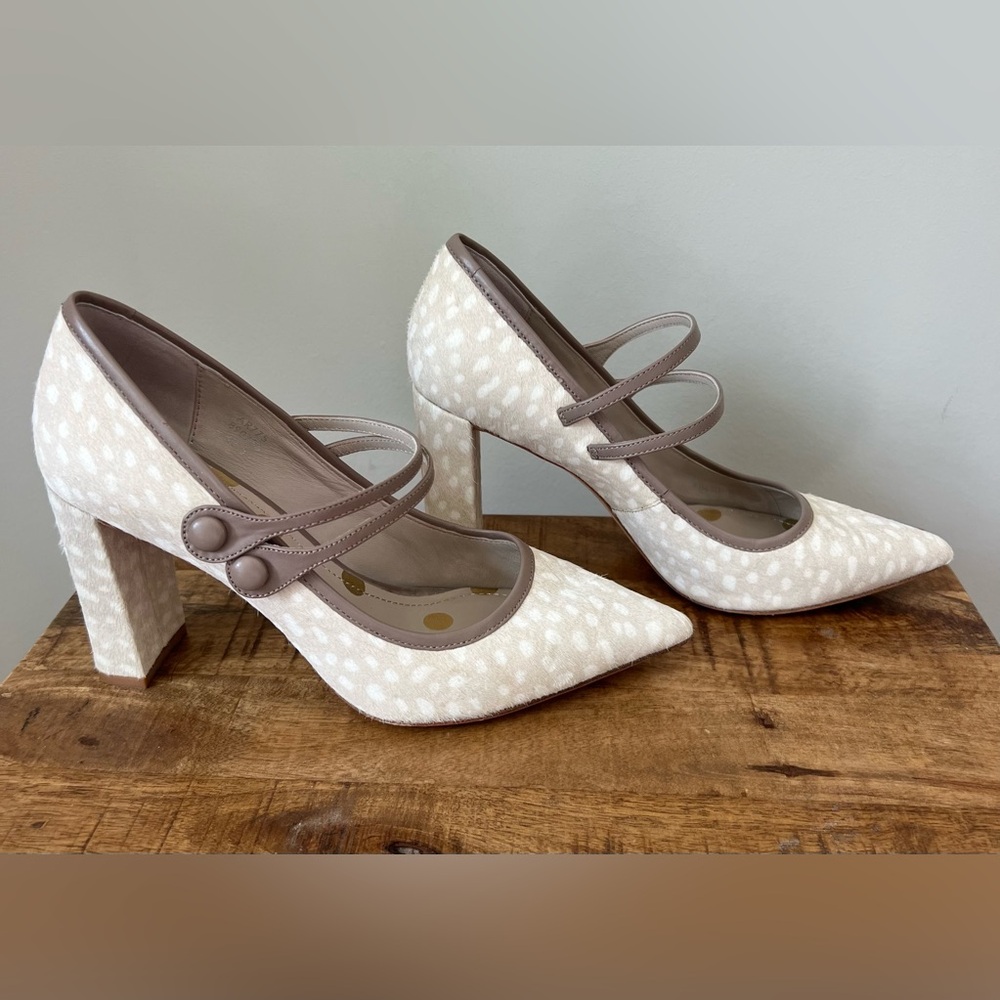 EUC Boden calf hair chunky heel